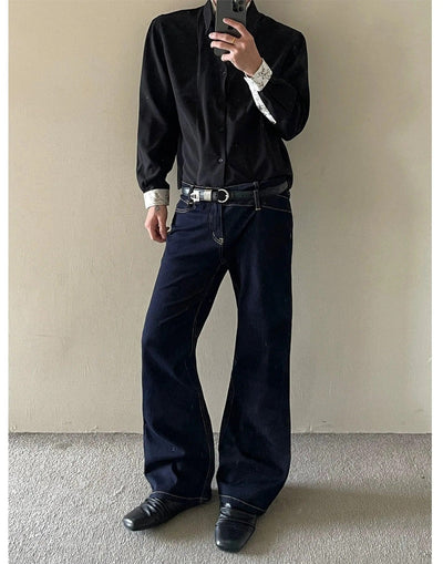 Top-Stitching Bootcut Jeans Korean Street Fashion Jeans By MaxDstr Shop Online at OH Vault