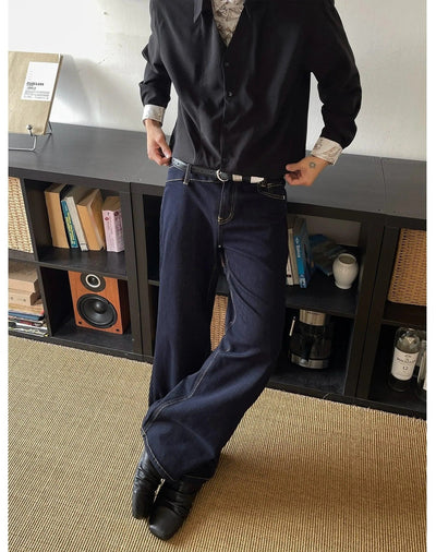 Top-Stitching Bootcut Jeans Korean Street Fashion Jeans By MaxDstr Shop Online at OH Vault