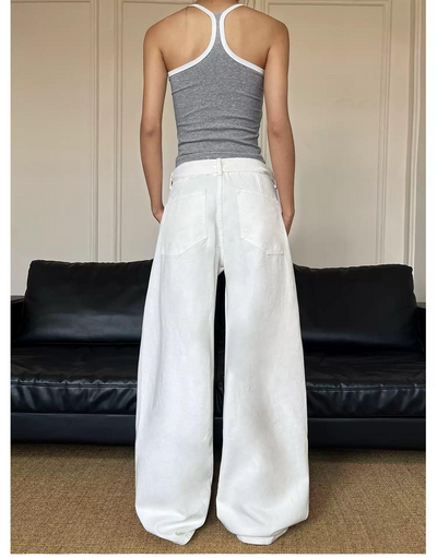 Detachable Belt Strap Wide Jeans Korean Street Fashion Jeans By MaxDstr Shop Online at OH Vault