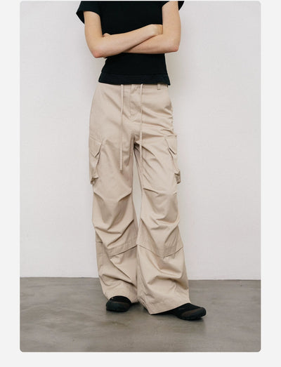 Drawstring 3D Pocket Cargo Pants Korean Street Fashion Pants By Roaring Wild Shop Online at OH Vault