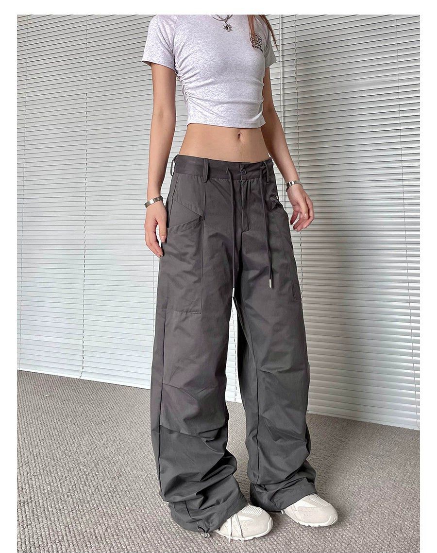 Drawcord Side Pocket Pants Korean Street Fashion Pants By Apocket Shop Online at OH Vault