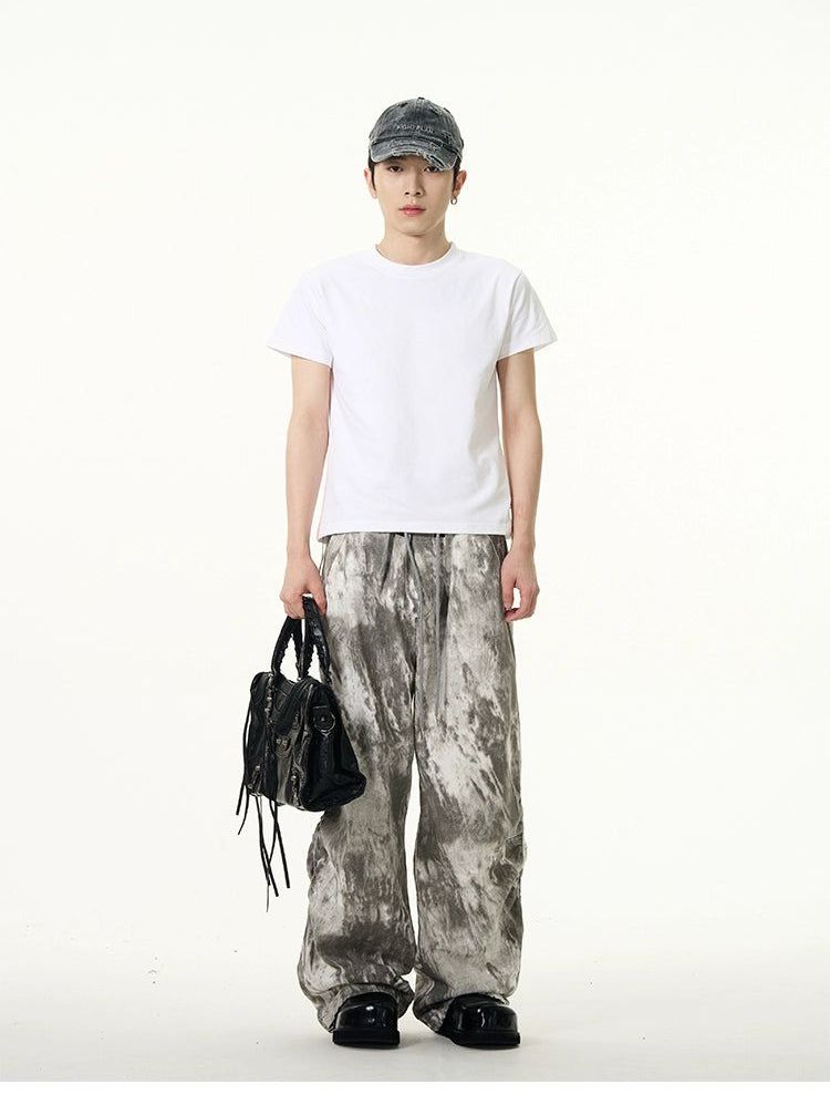 Tie-Dyed Parachute Pants Korean Street Fashion Pants By 77Flight Shop Online at OH Vault