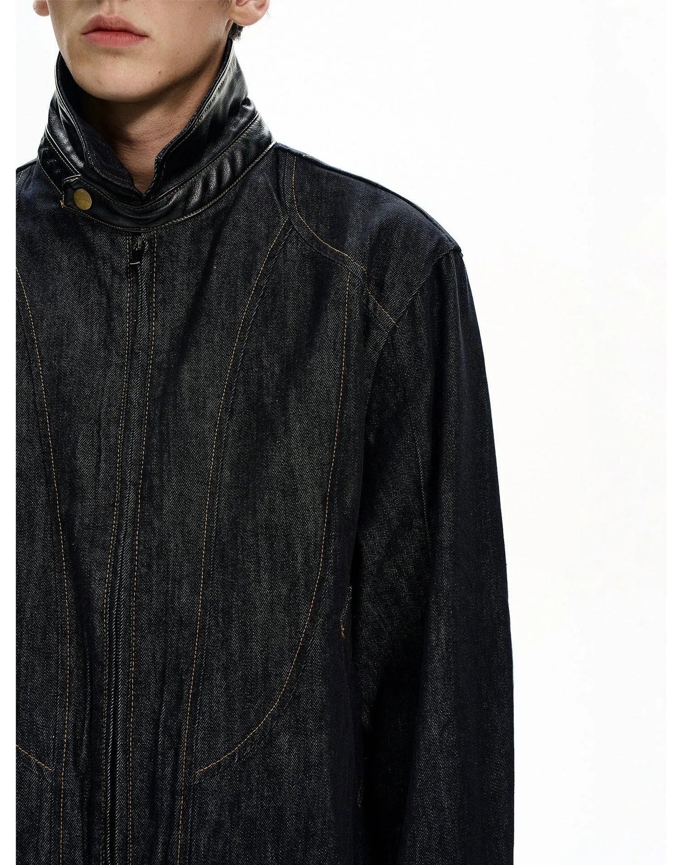 Structured Top-Stitching Denim Jacket Korean Street Fashion Jacket By MaxDstr Shop Online at OH Vault