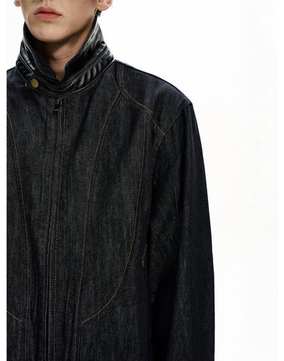 Structured Top-Stitching Denim Jacket Korean Street Fashion Jacket By MaxDstr Shop Online at OH Vault
