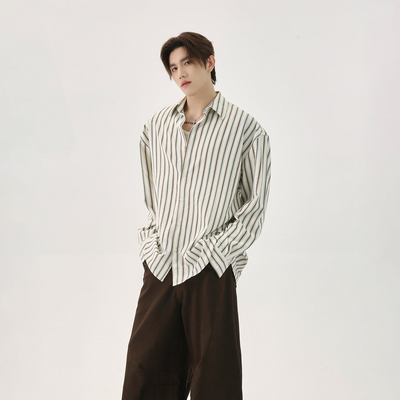 Striped Lines Buttoned Shirt Korean Street Fashion Shirt By Turn Tide Shop Online at OH Vault