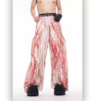 Tie-Dyed Drawstring Waist Pants Korean Street Fashion Pants By Slim Black Shop Online at OH Vault