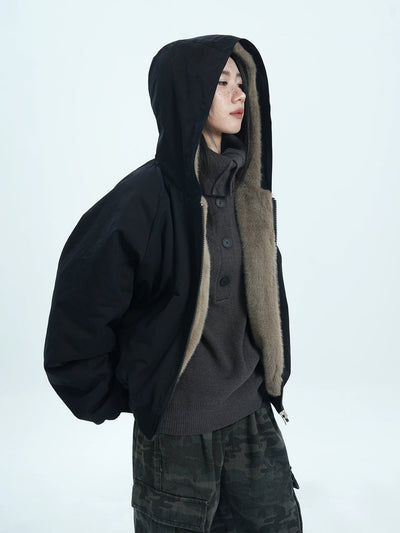 Plain & Camo Fleece Lined Hooded Jacket Korean Street Fashion Jacket By Jump Next Shop Online at OH Vault