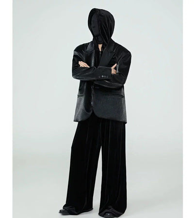 Gartered Velvet Textured Pants Korean Street Fashion Pants By FRKM Shop Online at OH Vault