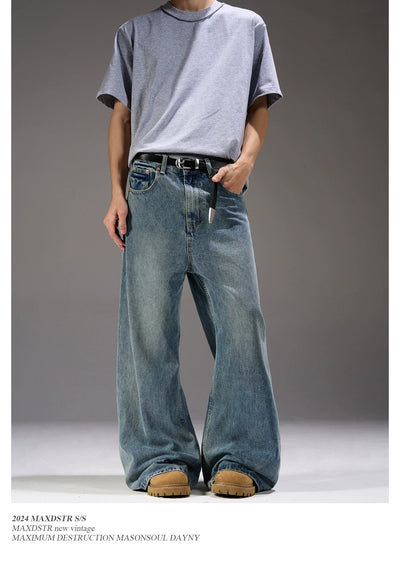 Baggy Wide Leg Jeans Korean Street Fashion Jeans By MaxDstr Shop Online at OH Vault