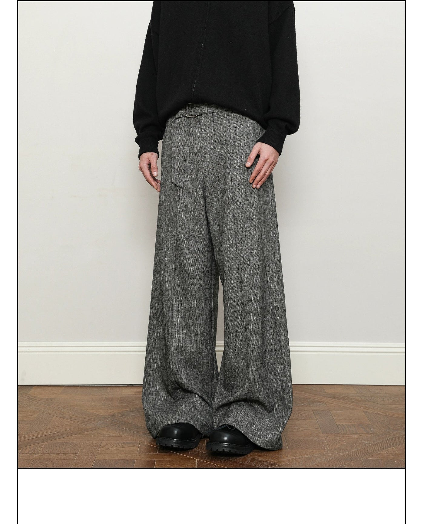 Belted Loose Fit Trousers Korean Street Fashion Trousers By A PUEE Shop Online at OH Vault