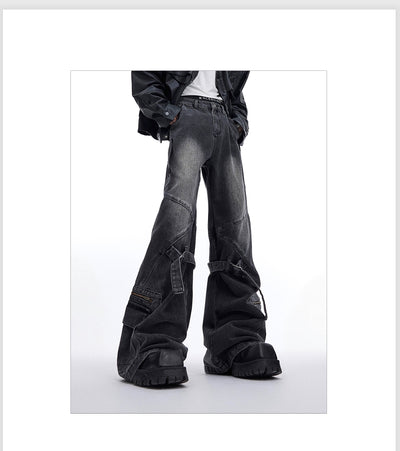 Straps and Zippers Jeans Korean Street Fashion Jeans By Argue Culture Shop Online at OH Vault