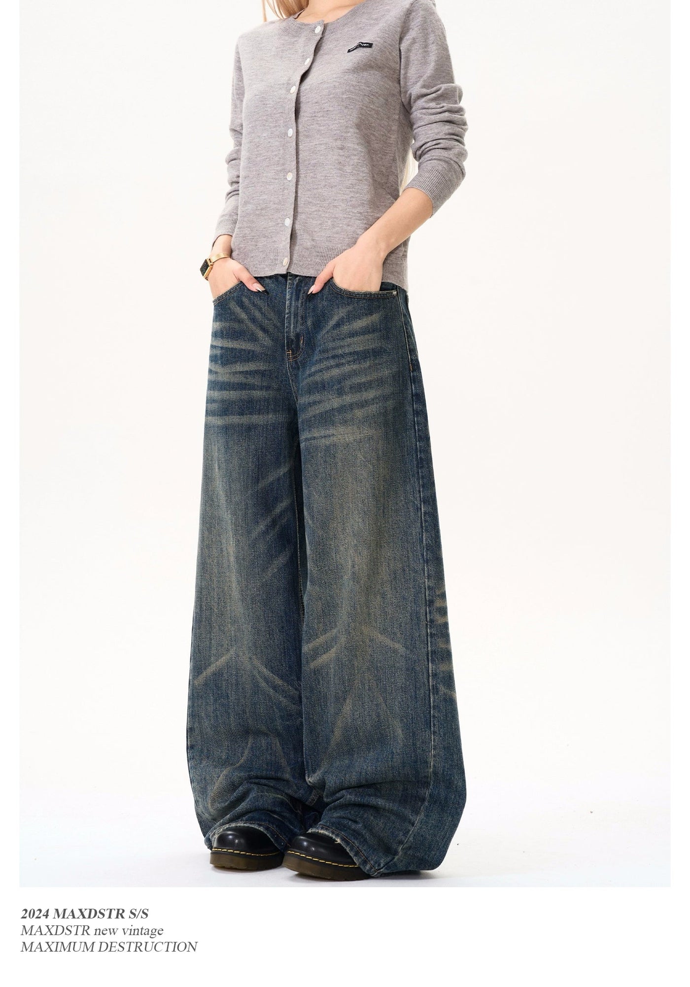 Classic Whiskers Loose FIt Jeans Korean Street Fashion Jeans By MaxDstr Shop Online at OH Vault