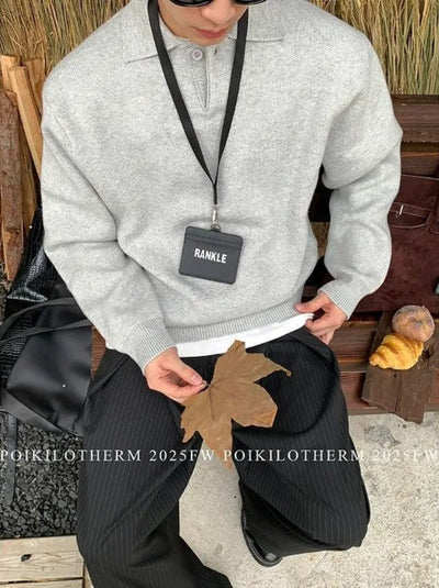 Plain Ribbed Hem Polo Korean Street Fashion Polo By Poikilotherm Shop Online at OH Vault