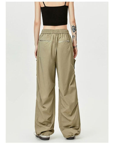 Plain Elasticated Parachute Pants Korean Street Fashion Pants By Made Extreme Shop Online at OH Vault