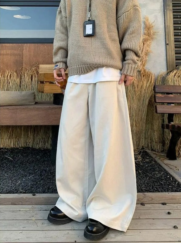 Slant Pocket Wide Leg Pants Korean Street Fashion Pants By Poikilotherm Shop Online at OH Vault