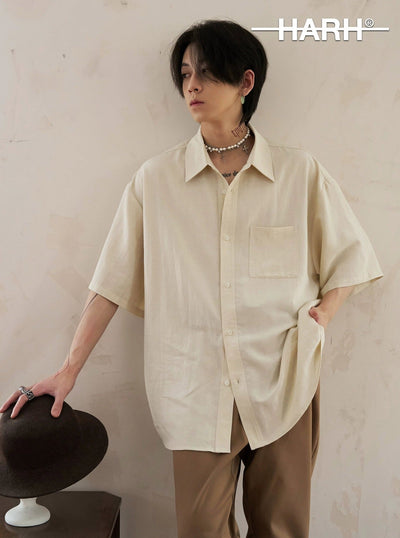 Front Pocket Neat Shirt Korean Street Fashion Shirt By HARH Shop Online at OH Vault