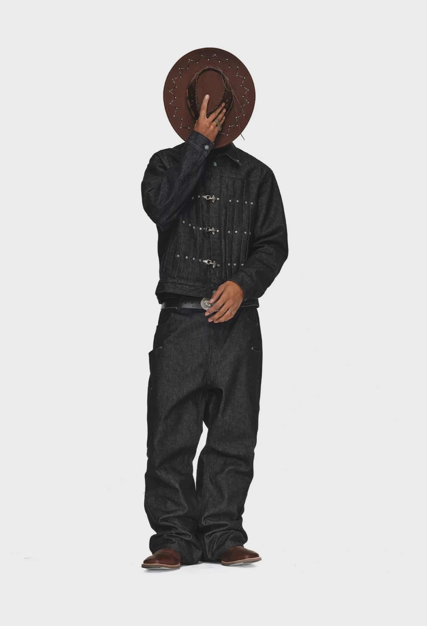 Retro Color Pleated Fireman Clasp Denim Jacket Korean Street Fashion Jacket By ANTIDOTE Shop Online at OH Vault