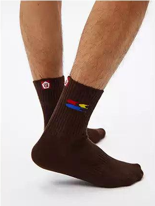 Tri-Color Logo Sports Socks Korean Street Fashion Socks By Crying Center Shop Online at OH Vault