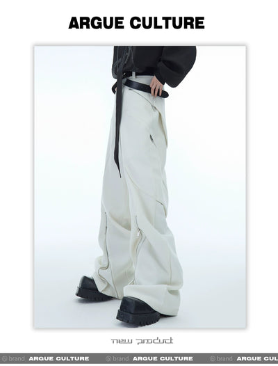 Metal Zipped Split Trousers Korean Street Fashion Trousers By Argue Culture Shop Online at OH Vault