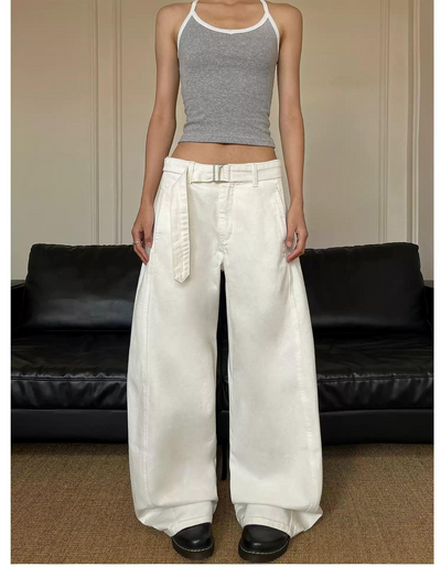 Detachable Belt Strap Wide Jeans Korean Street Fashion Jeans By MaxDstr Shop Online at OH Vault