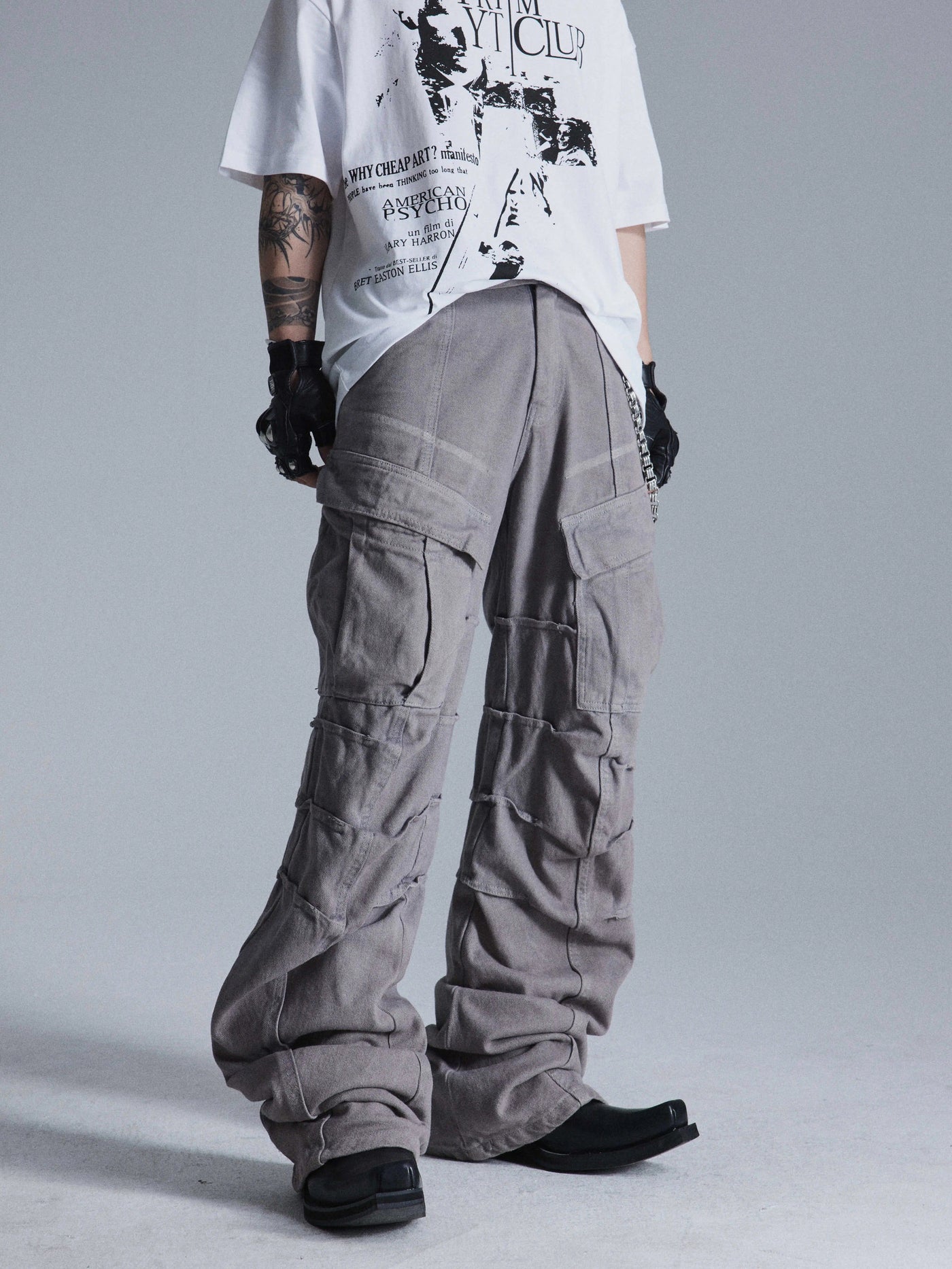Pleated Straight Cargo Pants Korean Street Fashion Jeans By Dark Fog Shop Online at OH Vault