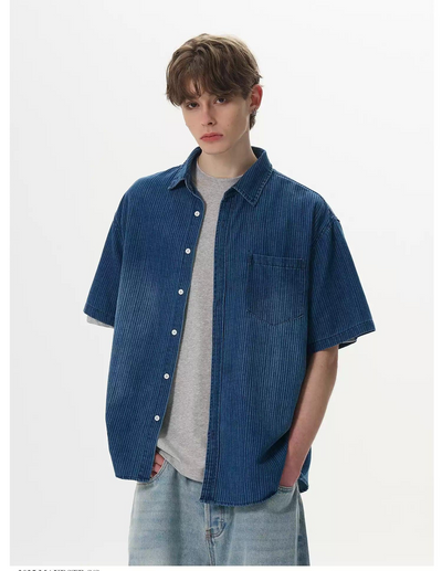 Gradient Textured Shirt Korean Street Fashion Shirt By MaxDstr Shop Online at OH Vault
