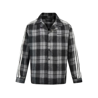 Plaid Striped Sleeve Shirt Korean Street Fashion Shirt By Made Extreme Shop Online at OH Vault