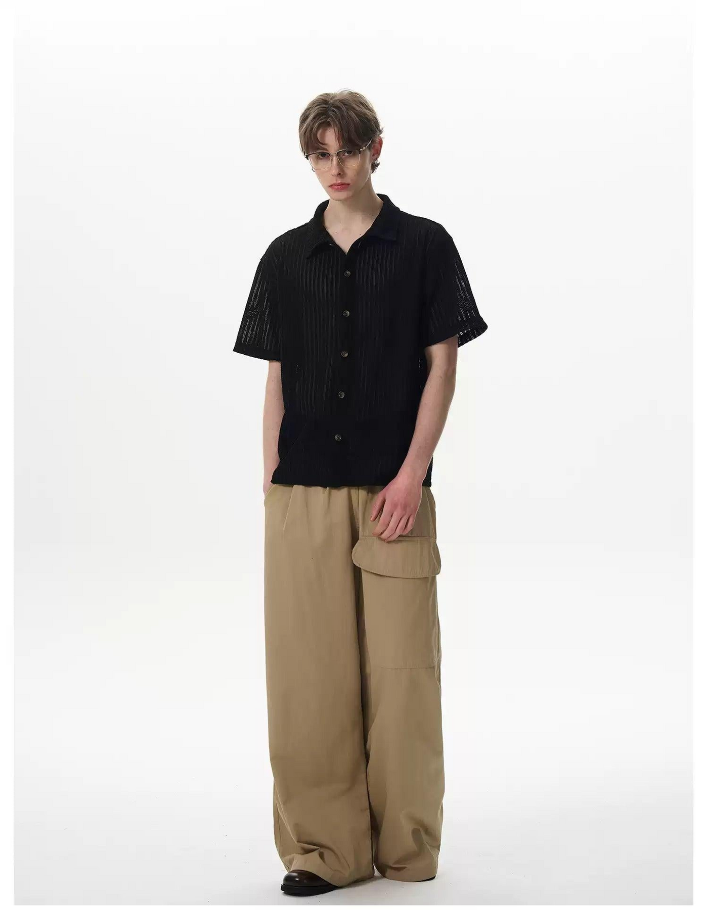 Cut-Out Slouchy Knit Shirt Korean Street Fashion Shirt By MaxDstr Shop Online at OH Vault