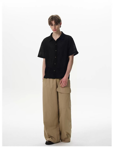Cut-Out Slouchy Knit Shirt Korean Street Fashion Shirt By MaxDstr Shop Online at OH Vault