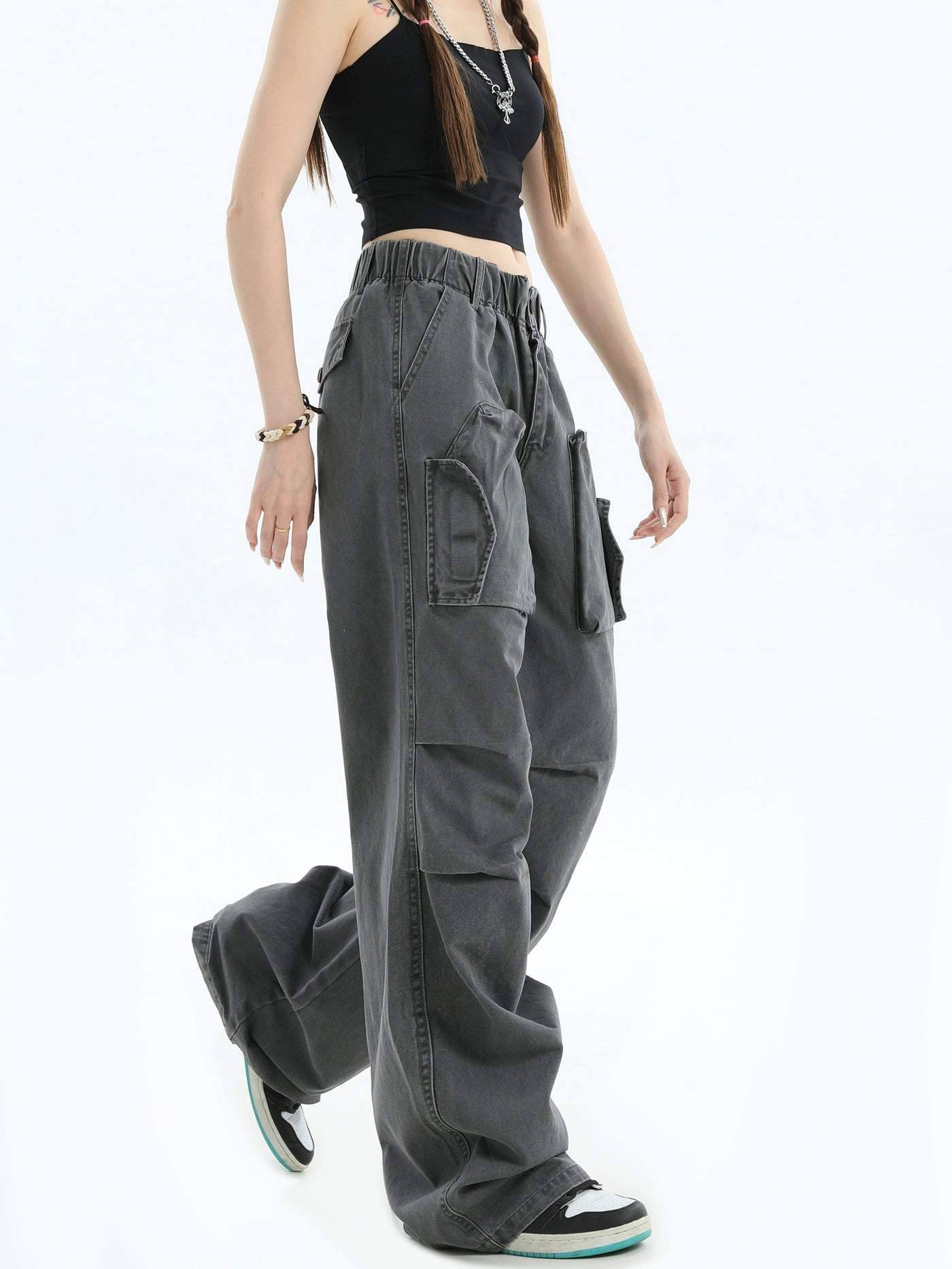 Pull String Utility Bootcut Pants Korean Street Fashion Pants By INS Korea Shop Online at OH Vault