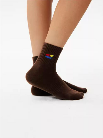 Tri-Color Logo Sports Socks Korean Street Fashion Socks By Crying Center Shop Online at OH Vault