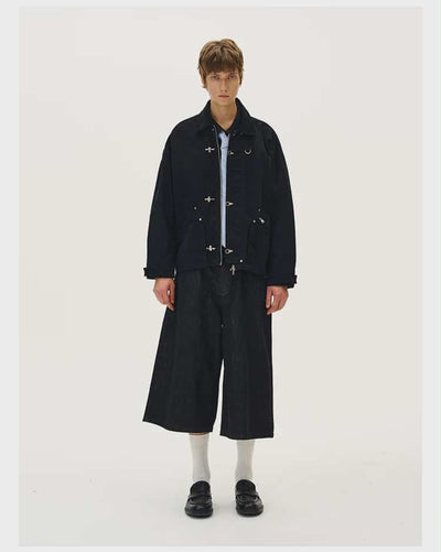 Contrast Collar Fireman Clasp Jacket Korean Street Fashion Jacket By Mad Witch Shop Online at OH Vault