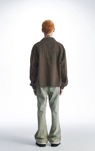 Gartered Cuff Denim Jacket Korean Street Fashion Jacket By 11St Crops Shop Online at OH Vault