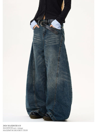 Wide Whiskered Scimitar Jeans Korean Street Fashion Jeans By MaxDstr Shop Online at OH Vault