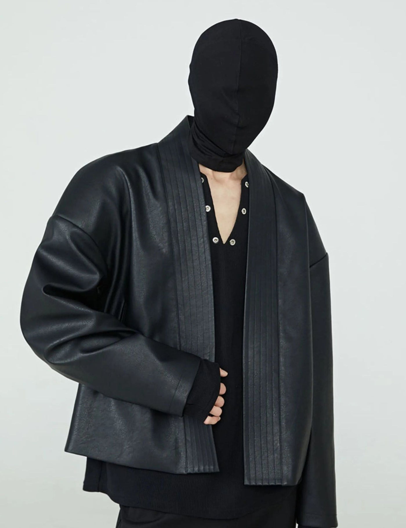 Drop Shoulder Leather Jacket Korean Street Fashion Jacket By FRKM Shop Online at OH Vault