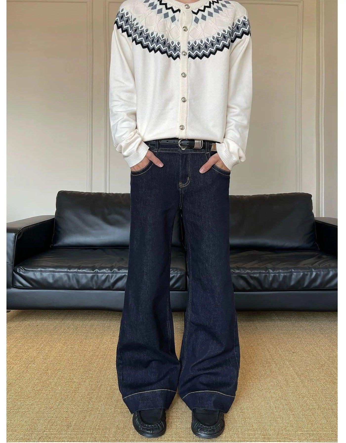 Top-Stitching Straight Leg Jeans Korean Street Fashion Jeans By MaxDstr Shop Online at OH Vault