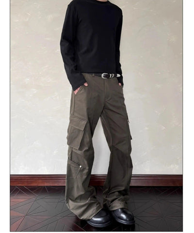 Multi Side Pockets Cargo Pants Korean Street Fashion Pants By A PUEE Shop Online at OH Vault