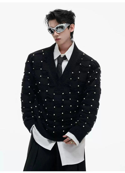 Distressed Threads Patterned Sweater Korean Street Fashion Sweater By Argue Culture Shop Online at OH Vault