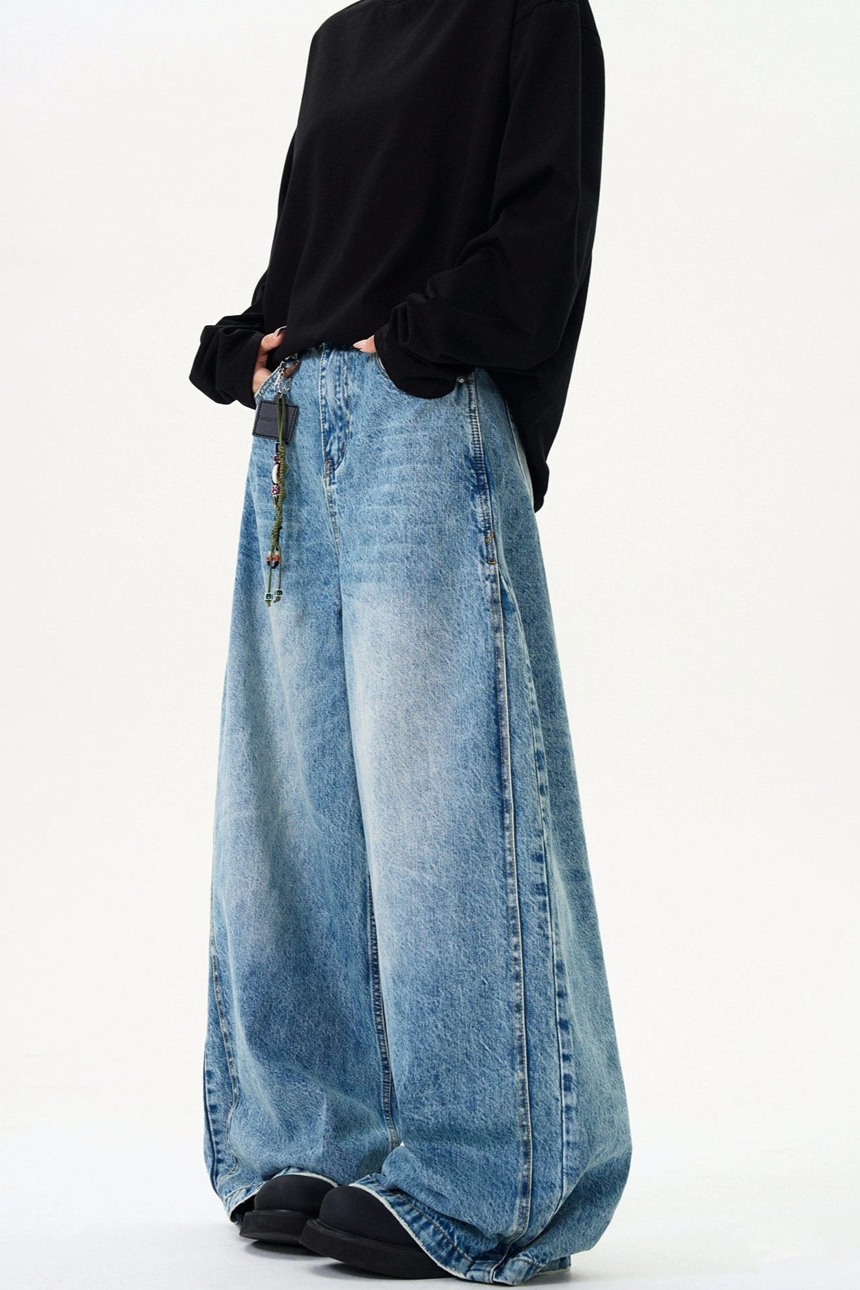 Washed Wide Cut Jeans Korean Street Fashion Jeans By MaxDstr Shop Online at OH Vault