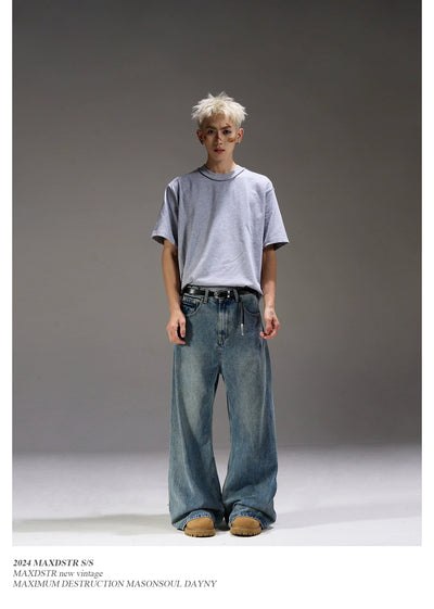 Baggy Wide Leg Jeans Korean Street Fashion Jeans By MaxDstr Shop Online at OH Vault