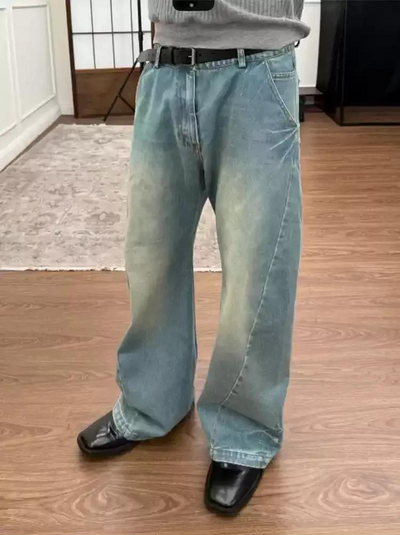Twisted Structure Bootcut Jeans Korean Street Fashion Jeans By Pioneer of Heroism Shop Online at OH Vault