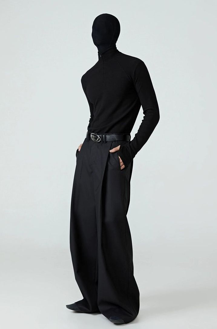 Slim Fit Zipped Mockneck Korean Street Fashion Mockneck By FRKM Shop Online at OH Vault