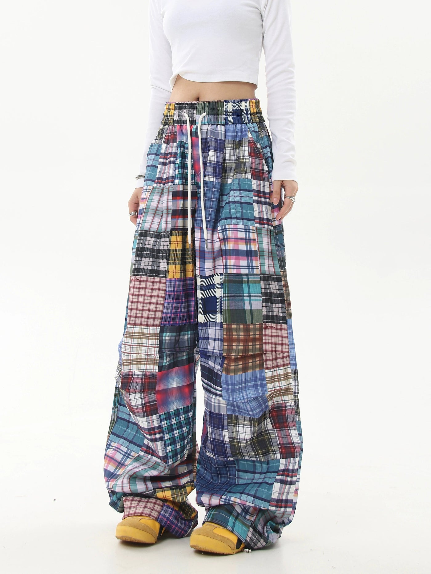 Colorful Plaid Drawstring Pants Korean Street Fashion Pants By Blacklists Shop Online at OH Vault