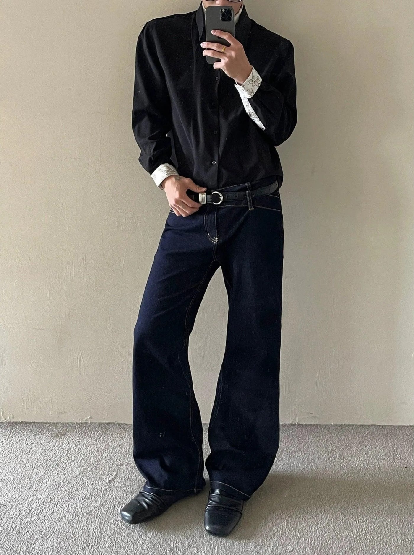 Top-Stitching Bootcut Jeans Korean Street Fashion Jeans By MaxDstr Shop Online at OH Vault
