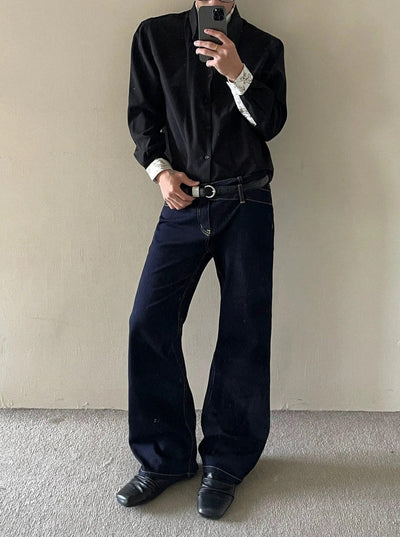 Top-Stitching Bootcut Jeans Korean Street Fashion Jeans By MaxDstr Shop Online at OH Vault