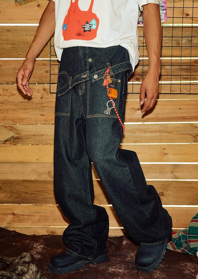 Utility Wide Pockets Jeans Korean Street Fashion Jeans By Donsmoke Shop Online at OH Vault