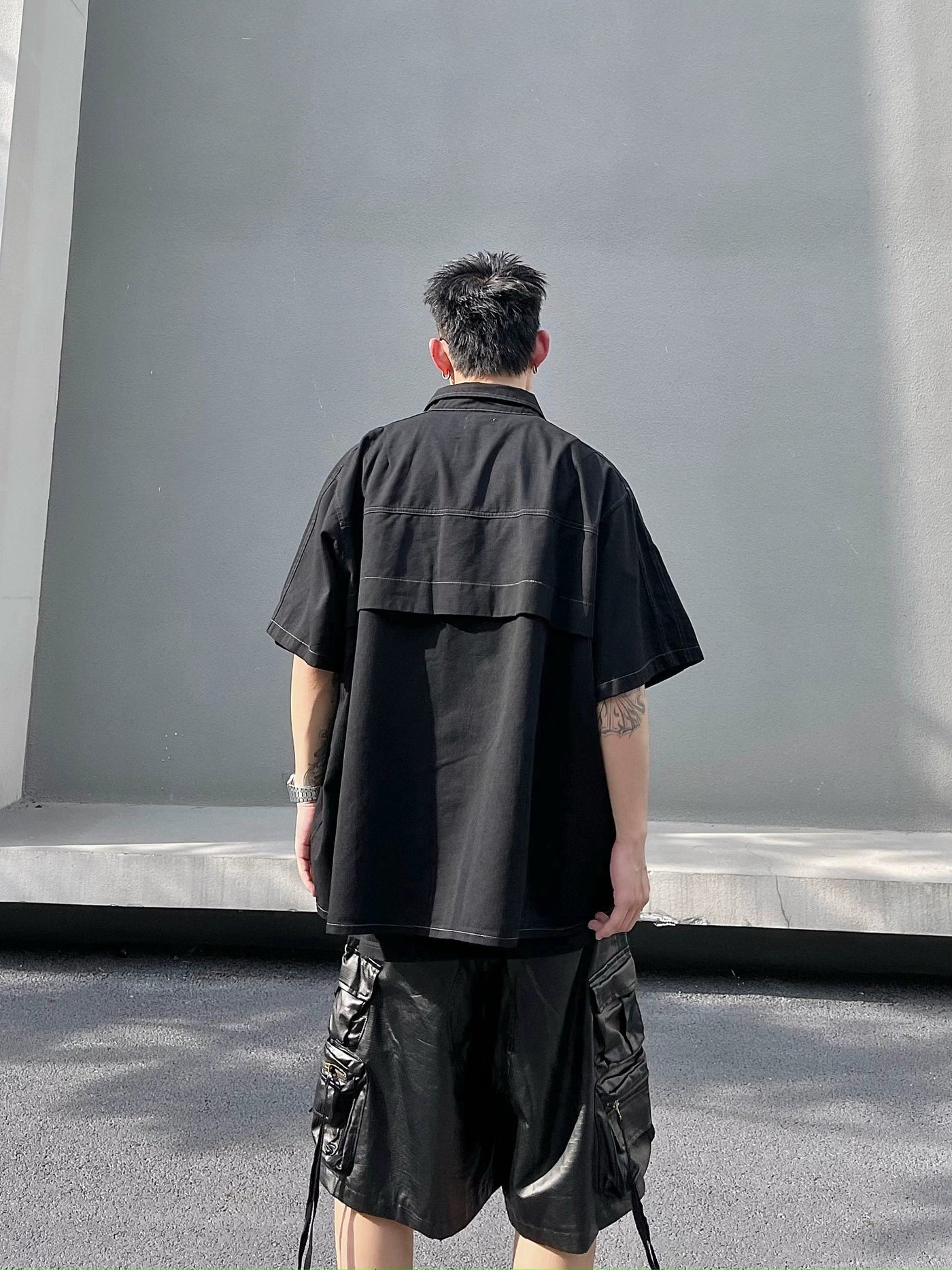Solid Oversized Pocket Shirt Korean Street Fashion Shirt By Blacklists Shop Online at OH Vault