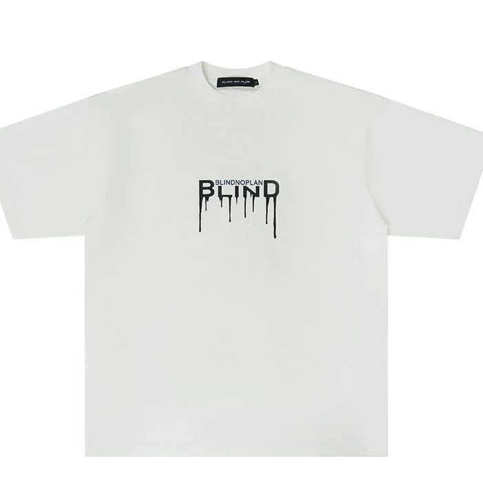 Stretched Logo Letters T-Shirt Korean Street Fashion T-Shirt By Blind No Plan Shop Online at OH Vault