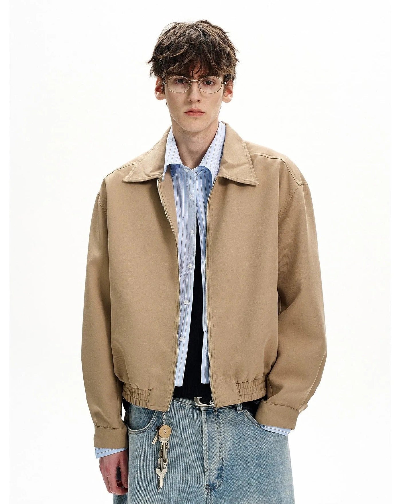 Spliced Stripes Zipped Jacket Korean Street Fashion Jacket By MaxDstr Shop Online at OH Vault