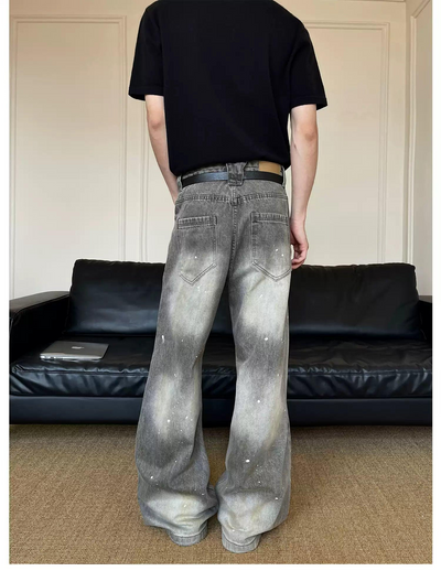Distressed Ink-Splash Jeans Korean Street Fashion Jeans By MaxDstr Shop Online at OH Vault